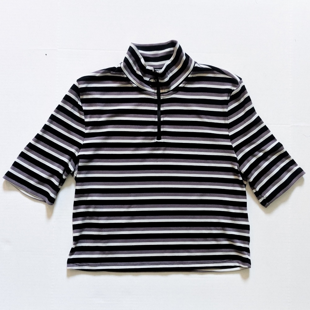 Wild Fable High Neck Crop Top w/ Zip Collar